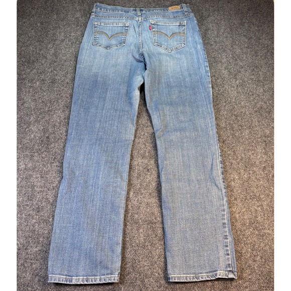 Levi's 512 Straight Jeans Women 14 Medium Blue Perfectly Slimming Denim Stretch - Picture 2 of 8